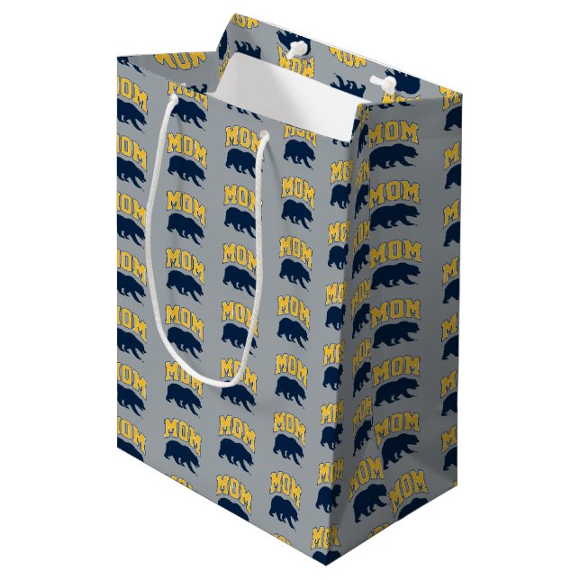 Cal Blue Bear | Mom Medium Gift Bag (Front Angled)