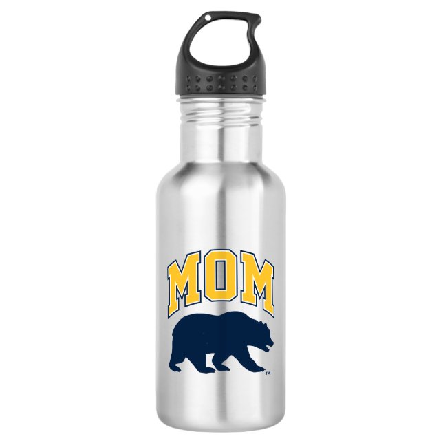 Cal Blue Bear | Mom Stainless Steel Water Bottle (Front)