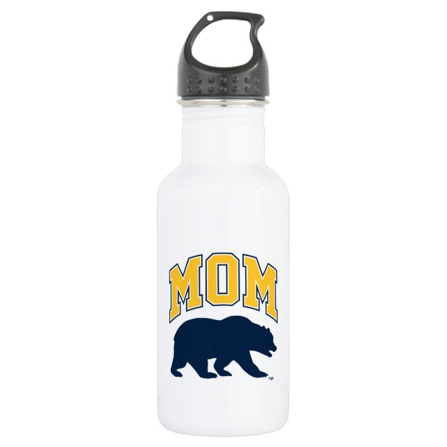 Cal Blue Bear | Mom Stainless Steel Water Bottle (Front)