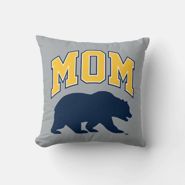 Cal Blue Bear | Mom Throw Pillow (Front)