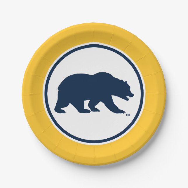 Cal Blue Bear Paper Plates (Front)