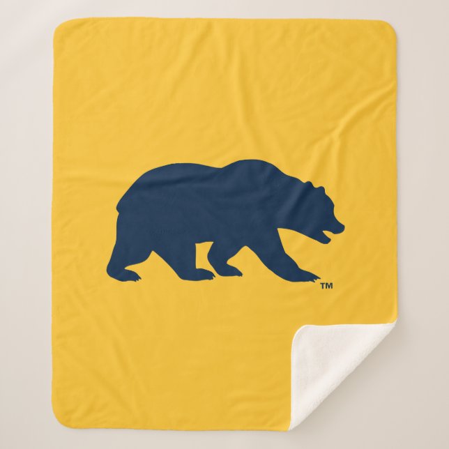 Cal Blue Bear Sherpa Blanket (Front)