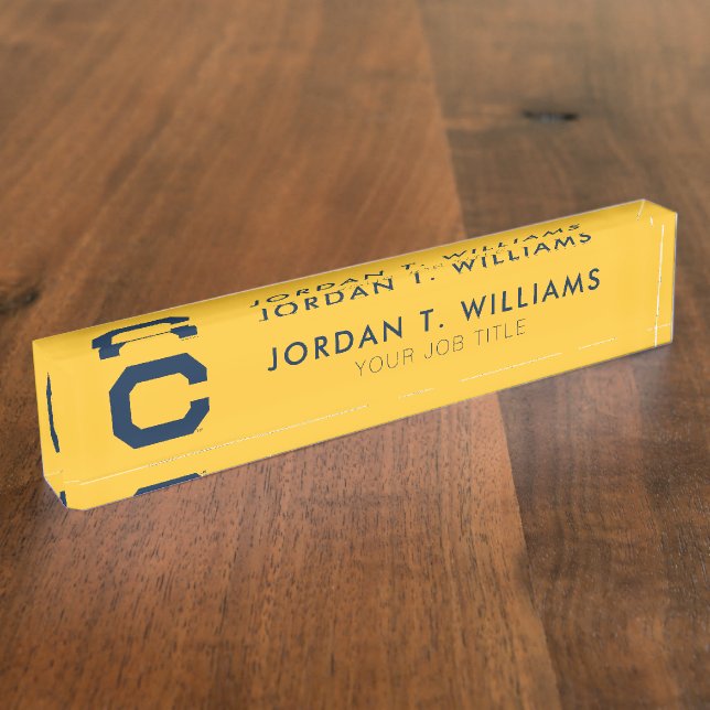 Cal Blue C Desk Name Plate (Side)