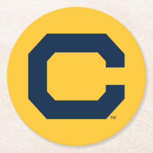 Cal Blue C Round Paper Coaster