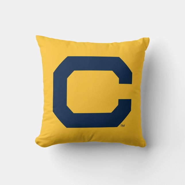 Cal Blue C Throw Pillow (Front)