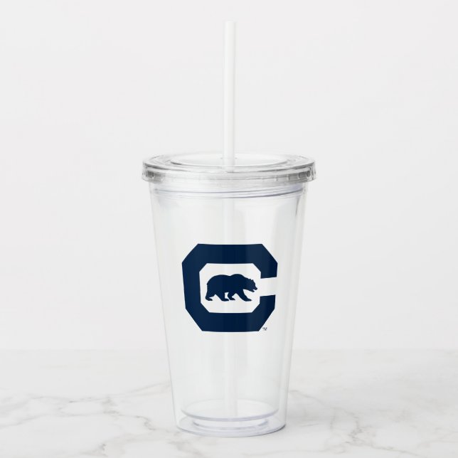 Cal Blue C With Bear Acrylic Tumbler (Front)