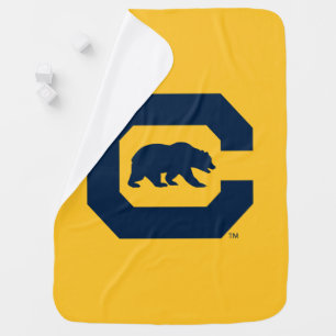 Cal Blue C With Bear Baby Blanket