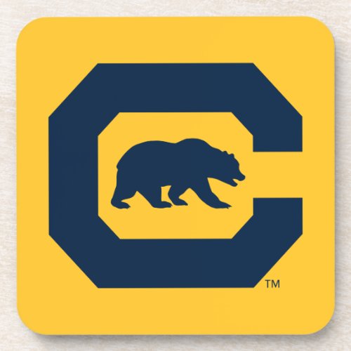 Cal Blue C With Bear Beverage Coaster