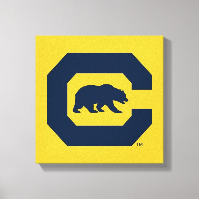 Cal Blue C With Bear Canvas Print (Front)