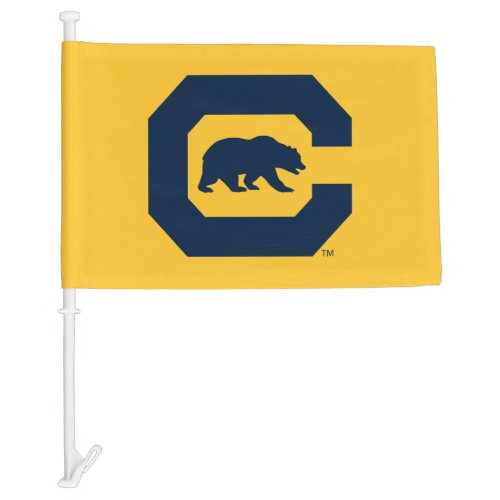 Cal Blue C With Bear Car Flag