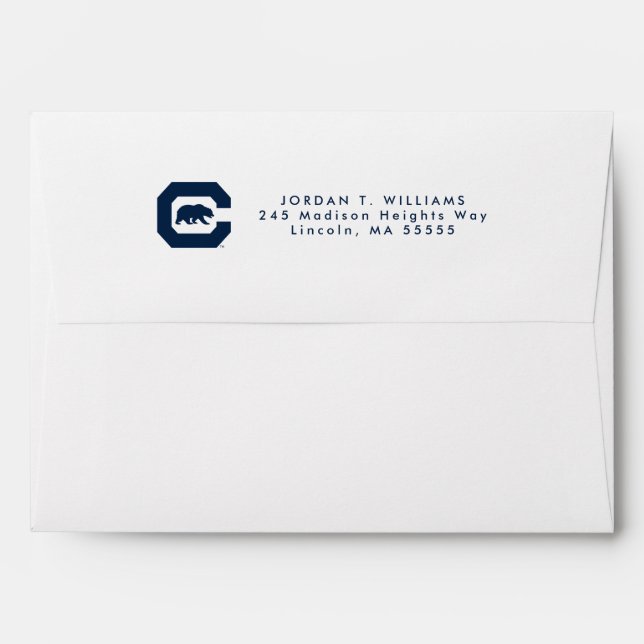 Cal Blue C With Bear Envelope (Back (Top Flap))