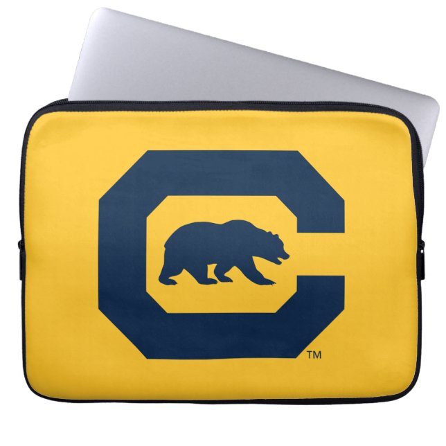Cal Blue C With Bear Laptop Sleeve (Front)