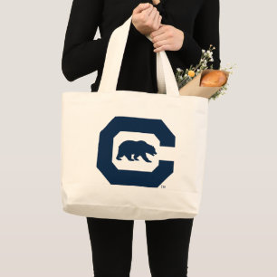 Cal Blue C With Bear Large Tote Bag
