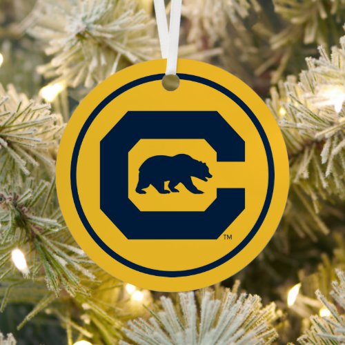 Cal Blue C With Bear Metal Ornament