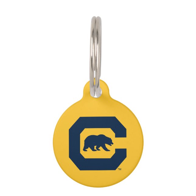 Cal Blue C With Bear Pet ID Tag (Front)