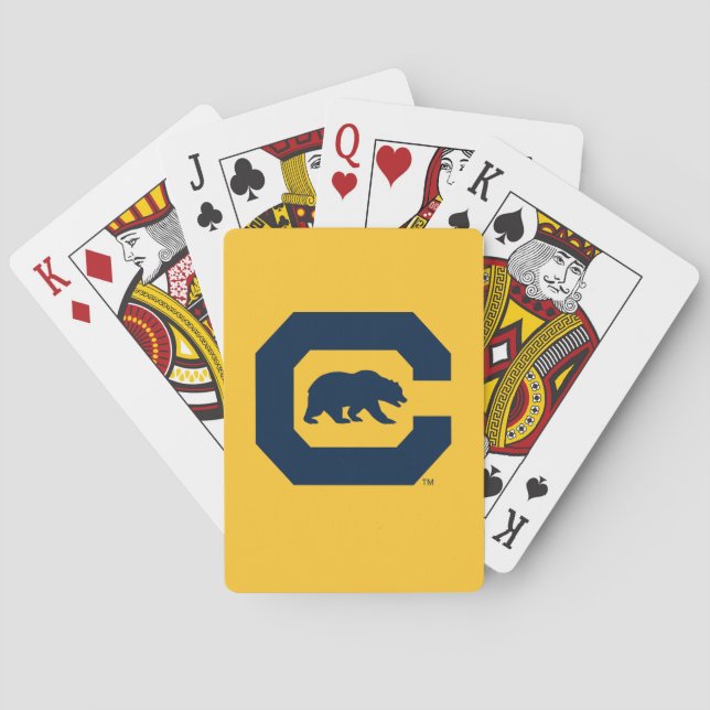 Cal Blue C With Bear Poker Cards (Back)