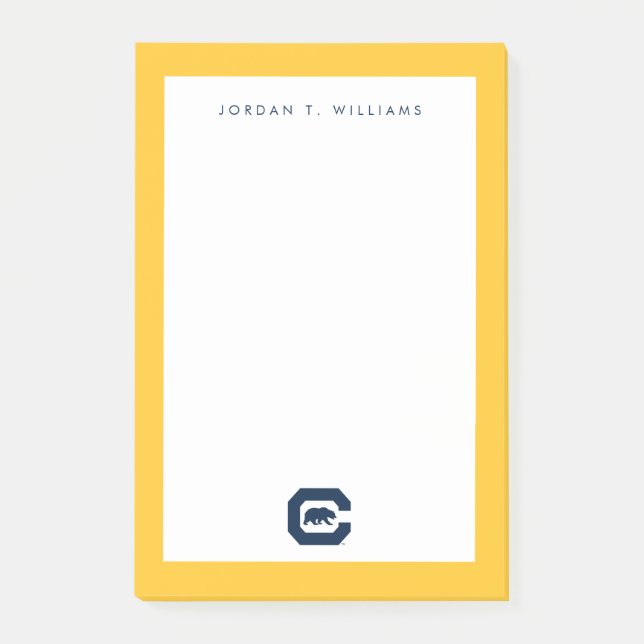 Cal Blue C With Bear Post-it Notes (Front)