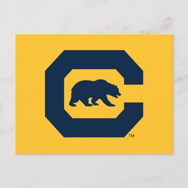 Cal Blue C With Bear Postcard (Front)