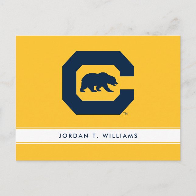 Cal Blue C With Bear Postcard (Front)