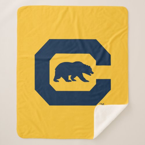 Cal Blue C With Bear Sherpa Blanket