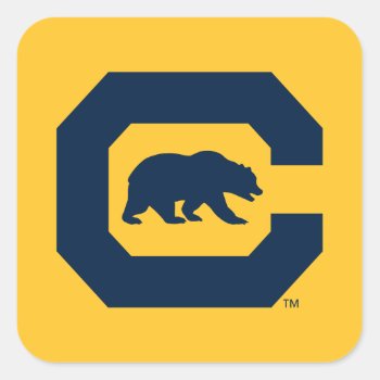 Cal Blue C With Bear Square Sticker by ucberkeley at Zazzle