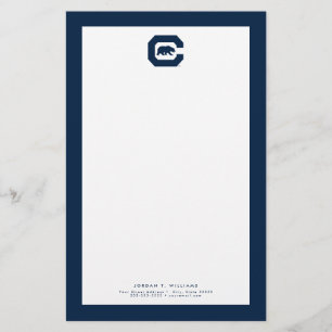 Cal Blue C With Bear Stationery