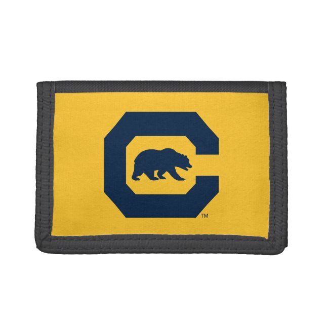 Cal Blue C With Bear Trifold Wallet (Front)