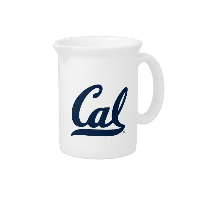 Cal Blue Script Beverage Pitcher (Right)