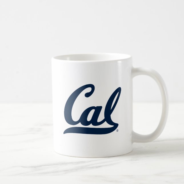 Cal Blue Script Coffee Mug (Right)