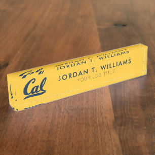 Cal Blue Script Desk Name Plate