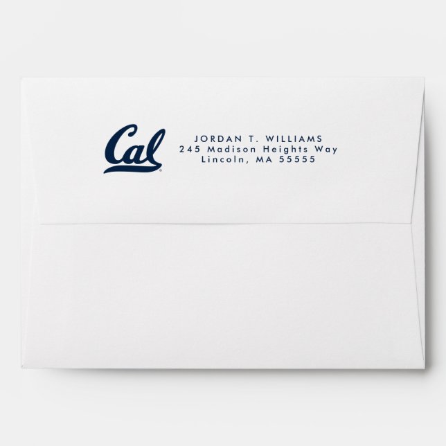 Cal Blue Script Envelope (Back (Top Flap))