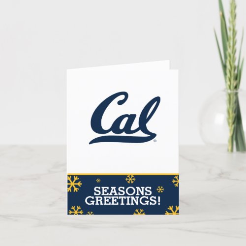 Cal Blue Script Holiday Card