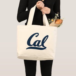 Cal Blue Script Large Tote Bag