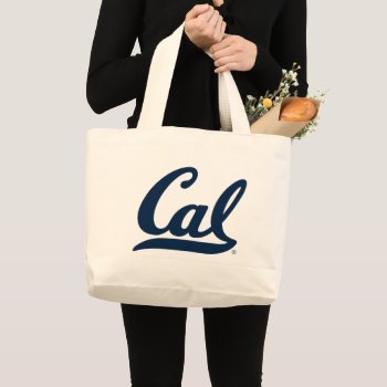 Cal Blue Script Large Tote Bag by ucberkeley at Zazzle