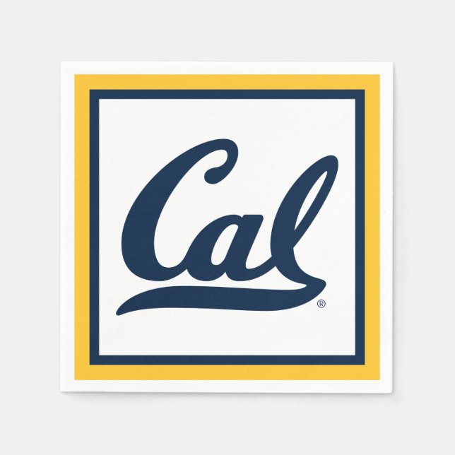 Cal Blue Script Napkins (Front)