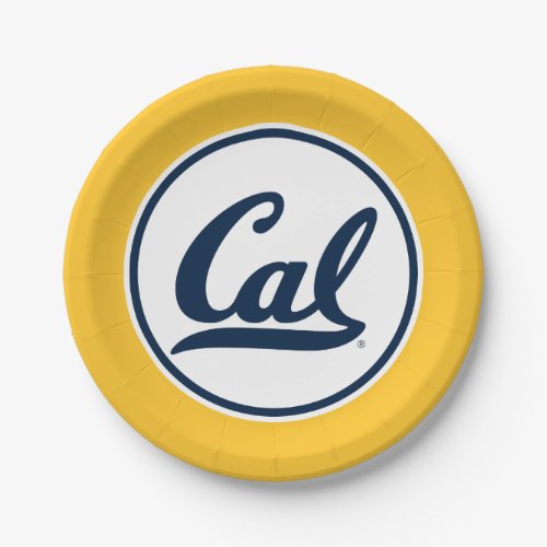 Cal Blue Script Paper Plates