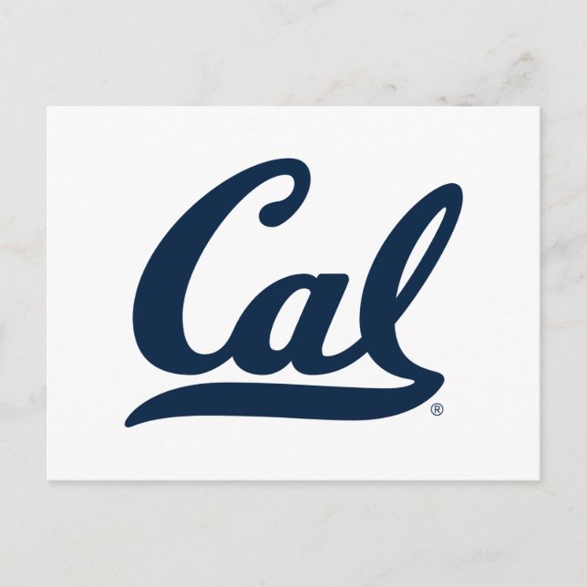 Cal Blue Script Postcard (Front)