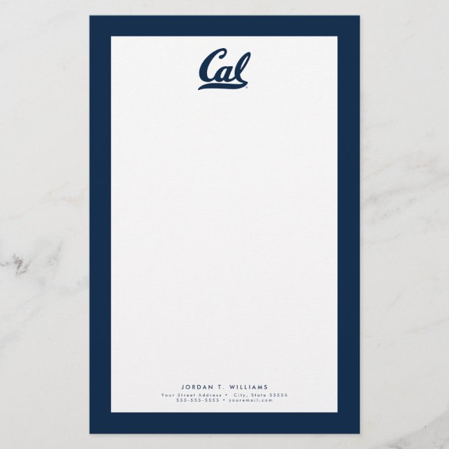 Cal Blue Script Stationery (Front)