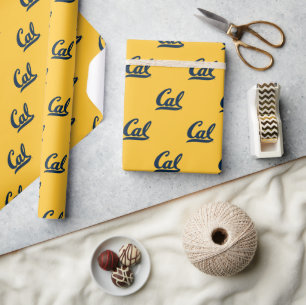 Cal Blue Script Wrapping Paper