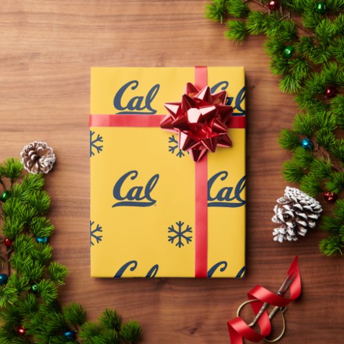 Cal Blue Script Wrapping Paper
