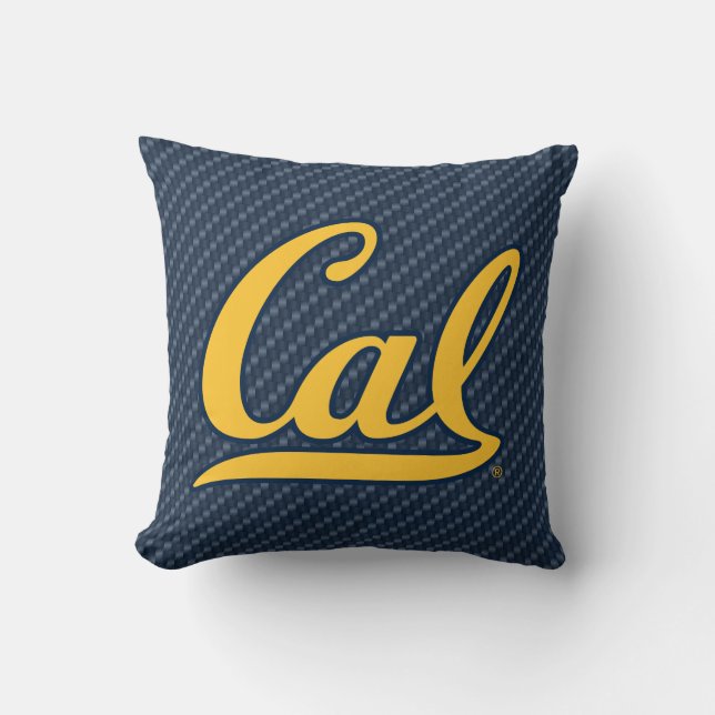 Cal Carbon Fiber Throw Pillow (Front)