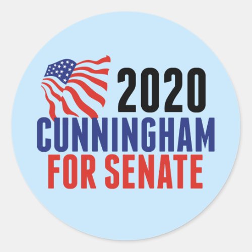 Cal Cunningham for Senate Classic Round Sticker