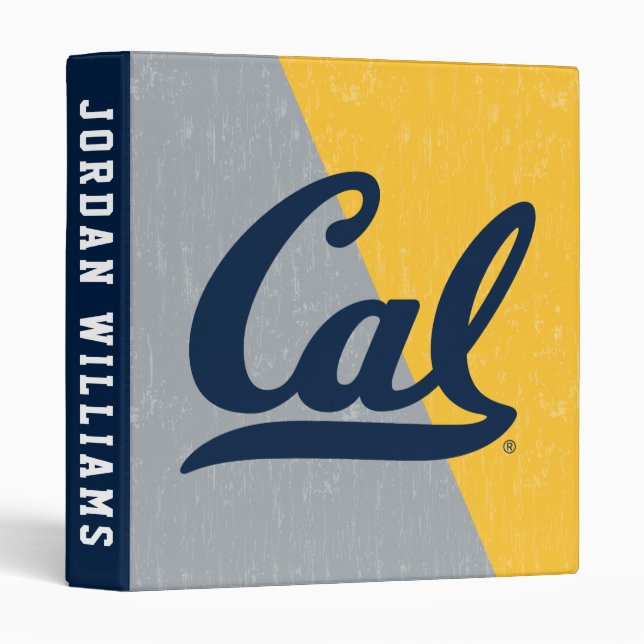 Cal Distressed Color Block 3 Ring Binder (Front/Spine)