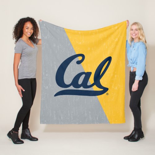 Cal Distressed Color Block Fleece Blanket