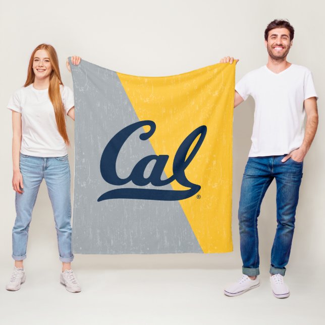 Cal Distressed Color Block Fleece Blanket (In Situ)