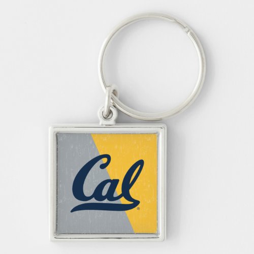 Cal Distressed Color Block Keychain