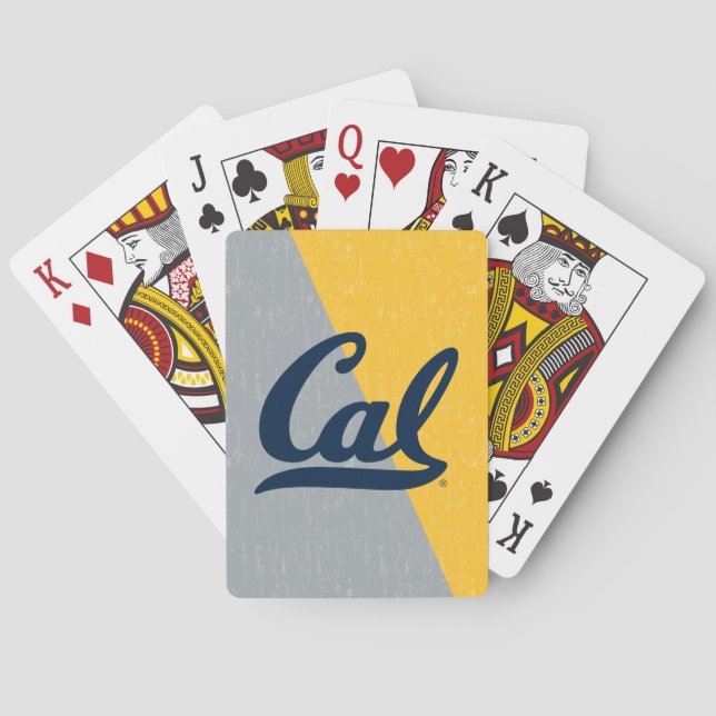 Cal Distressed Color Block Poker Cards (Back)