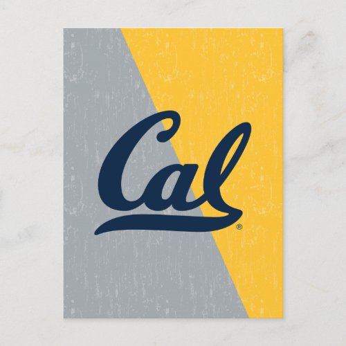 Cal Distressed Color Block Postcard