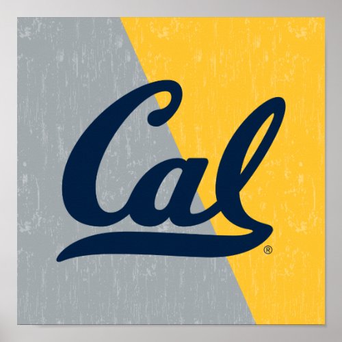 Cal Distressed Color Block Poster