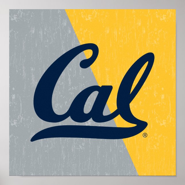 Cal Distressed Color Block Poster (Front)